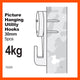 Everhang 4kg Plastic Picture Hanging Hook 5 Pack Easy Install