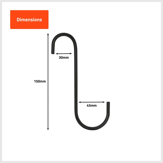 Taskmaster S Hook - 150 x 45 x 30mm - Steel - Garage Storage – view 2