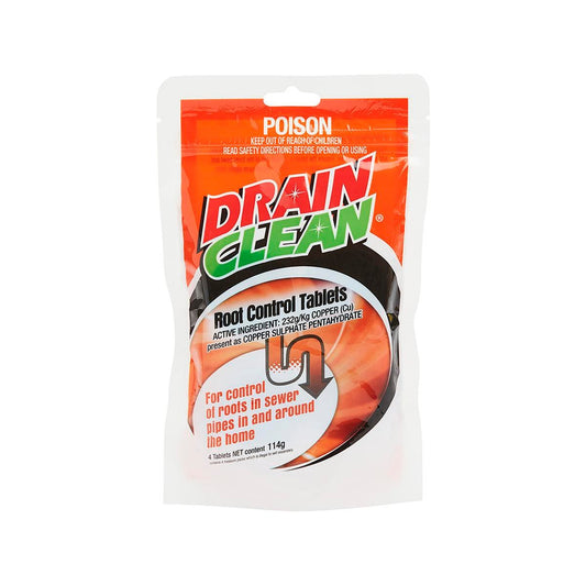 Drain Clean Root Control Tablets 114g 4 Pack - Easy To Use - Safe For Septic