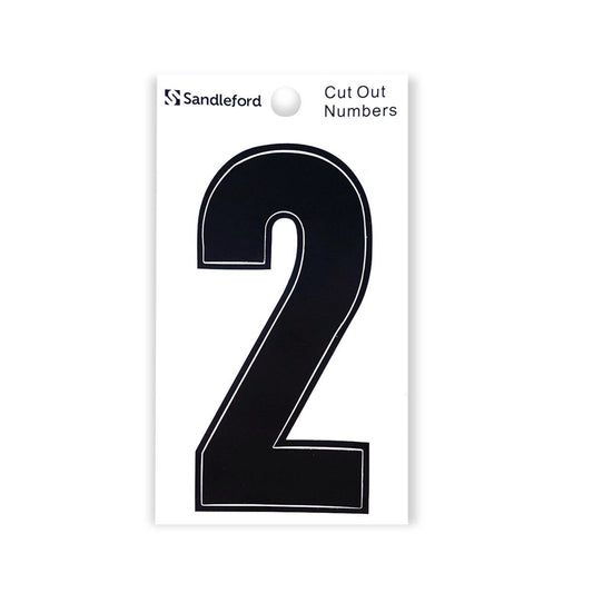 Sandleford Self Adhesive House Number 2 - 85mm - Black - Auzzistore