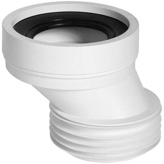 Abey 40mm PVC Offset WC Connector - 110mm Soil Pipe - Space Saving - Auzzistore