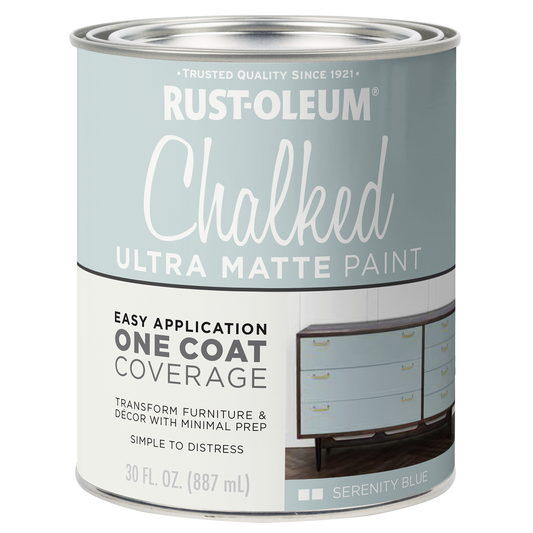Rust Oleum Chalked Paint 887ml - Serenity Blue - Ultra Matt Finish - Auzzistore