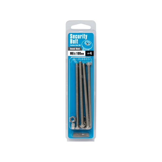 Pinnacle M6 x 100mm Stainless Steel Security Bolts - 4 Pack – view 2 - Auzzistore
