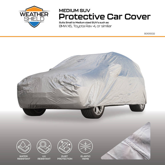 Weathershield Outdoor SUV Car Cover - Full-Size - 1500mm x 1400mm x 4800mm - Silver - Weather-Resistant Protection – view 2