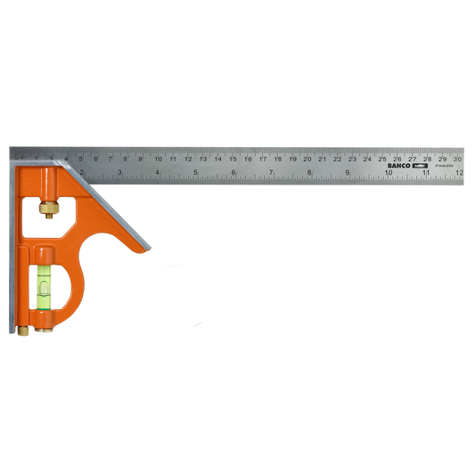 Bahco 300mm Sliding Combination Square - Metal Scriber - Accurate Marking - Auzzistore