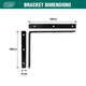 Carinya Black Angle Bracket 250x200mm Powder Coated Steel Heavy-Duty