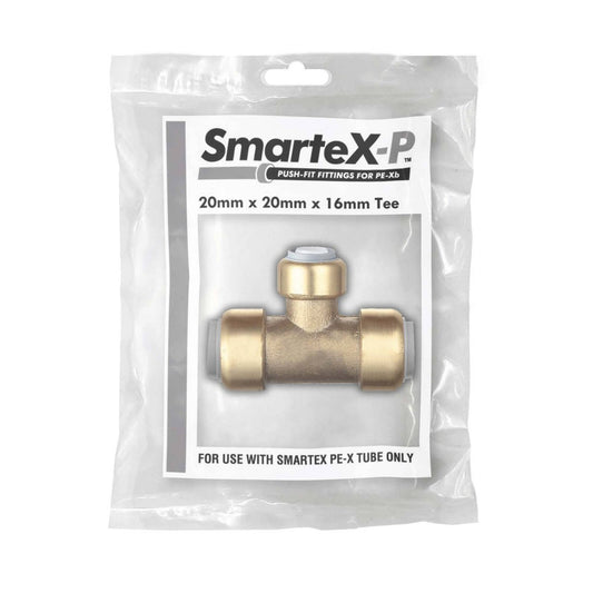 Smartex Pex Reducing Tee - 20 x 20 x 16mm - Lead Free Brass - Push-Fit – view 2 - Auzzistore