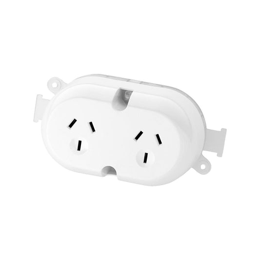 Deta Double Outlet Plug Base - 10A - Polypropylene - Easy Installation - Auzzistore