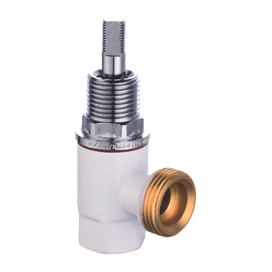 Shaw Mason Washing Machine Stop - Brass - 1/2" BSP - White - Durable