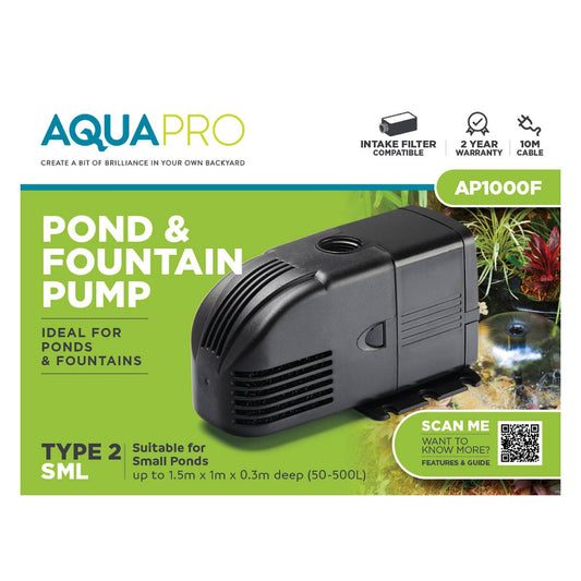 Aquapro AP1000F Pond Pump - 1000L - Submersible - Silent Operation – view 2 - Auzzistore