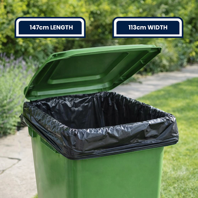 Grunt 240L Wheelie Bin Liners - 20 Pack - Plastic - Easy Tear - Durable