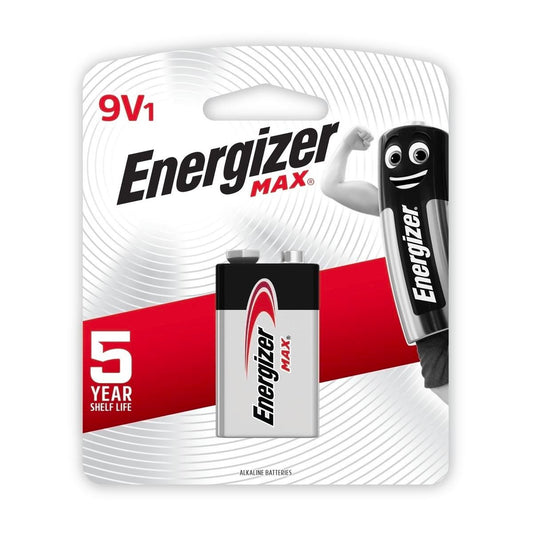 Energizer Alkaline Max 9V Battery 1 Pack - Long Lasting - Reliable Power