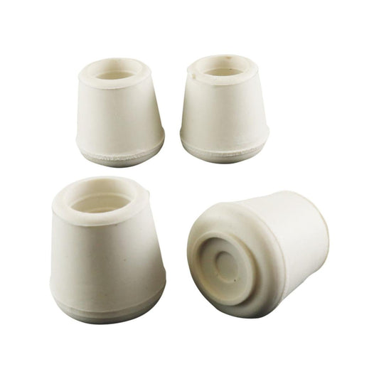 Surface Gard White Round External Rubber Chair Tips 16mm 4 Pack - Auzzistore