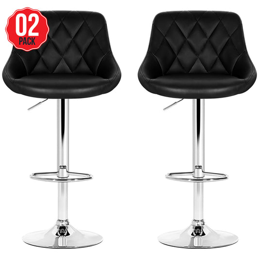 Artiss Black Gaslift Swivel Barstool 2 Pack - Auzzistore