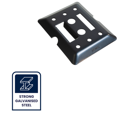 Grunt E Track Versatile Fixing Plate - 130mm x 14mm x 160mm - Black - 550kg Capacity