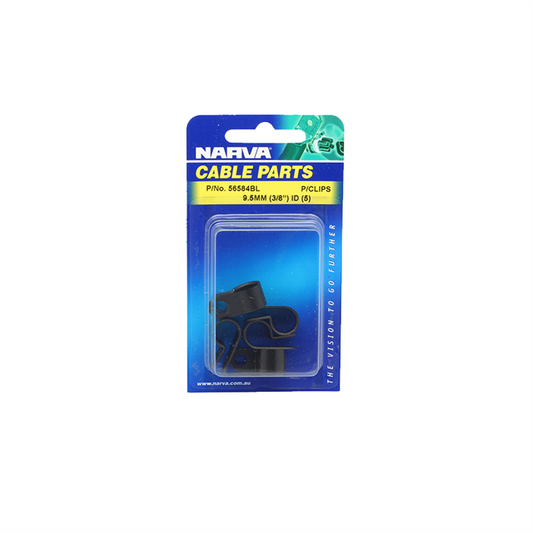 Narva Nylon Cable Clamps 9.5mm UV Weather Resistant Black 5 Pack