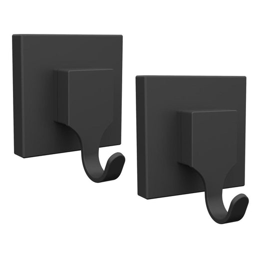 Fusion Loc Suction Bathroom Hook 2 Pack - 13kg - Black Matte - 60mm x 70mm x 50mm - Auzzistore
