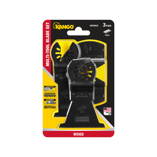 Kango 3 Piece Wood Multi Tool Blade Set - 95mm x 171mm - Efficient Cutting - Auzzistore