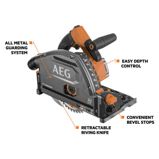 AEG 18V Fusion Track Saw - 165mm - Precision Cutting - Skin Only – view 2