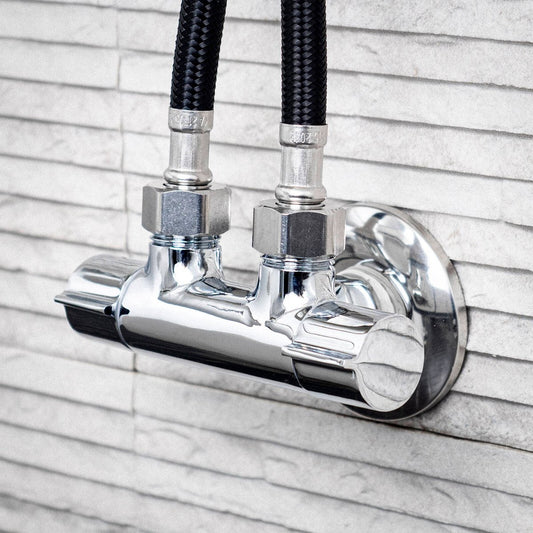Enduraseal Chrome Double Outlet Cistern Cock - 15mm - Lead-Free Brass - WaterMark Certified – view 2 - Auzzistore