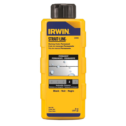 Irwin Permanent Chalk - 6oz - Black - High Visibility Lines - Auzzistore