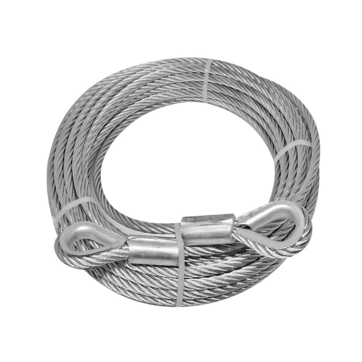 Pinnacle 6mm Galvanised Wire Rope 12m Loop Ends 510kg Capacity