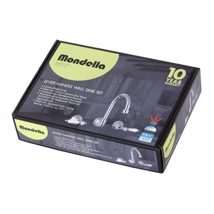 Mondella Wall Sink Set - Chrome - 7.5L - Brass - Low Maintenance