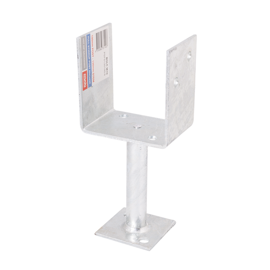 Pryda Full Stirrup Post Anchor 130 x 100mm - M10 - Galvanised Steel - Termite Protection - Auzzistore