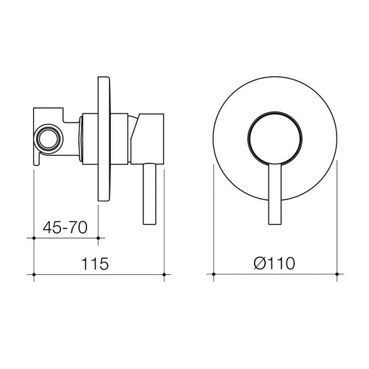 Flexispray Black Splash Bath Shower Mixer - 110mm - Matte Black - Durable – view 2