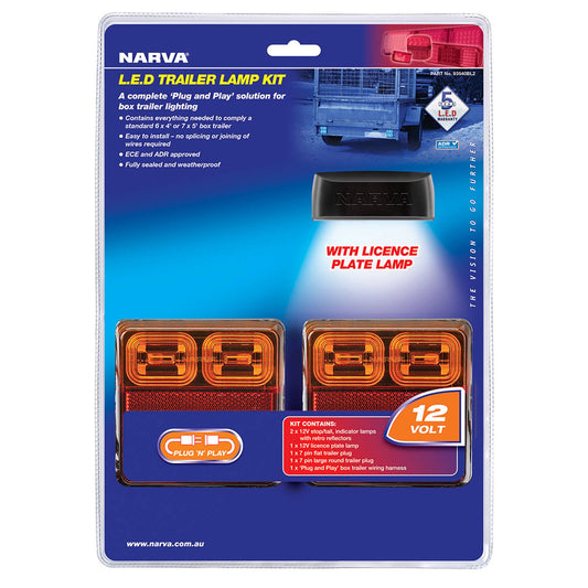 Narva 12V LED Trailer Lamp Kit - Square Lamps Model 35 - 2 Pack - IP66 – view 2