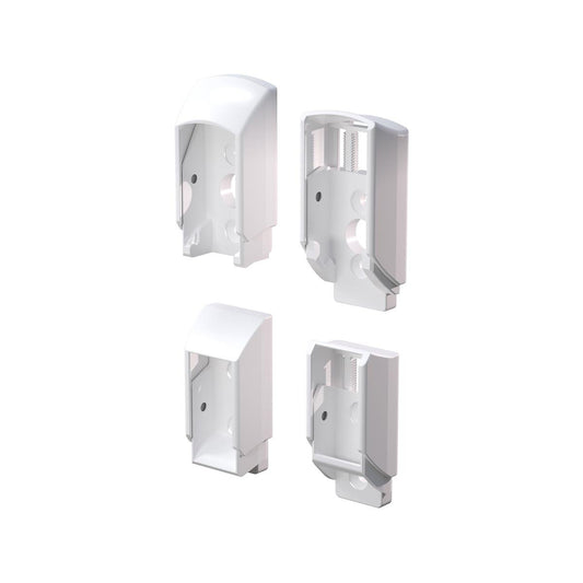 Peak White Aluminium Deck Balustrade Stair Bracket Kit - 2 Connectors - 54mm x 83mm x 32mm - UV Resistant - Auzzistore