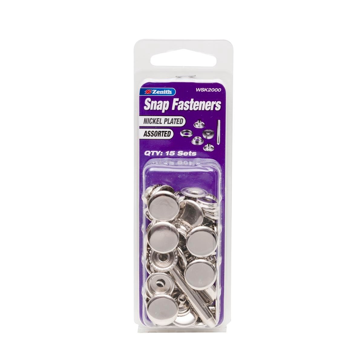 Zenith Snap Fasteners - Nickel Plated Brass - 15 Sets - Easy To Use