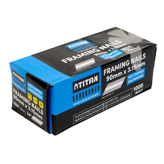 Titan Collated Framing Nails - 90mm x 3.15mm - Box of 1000 - Hot Dipped Galvanised – view 2 - Auzzistore