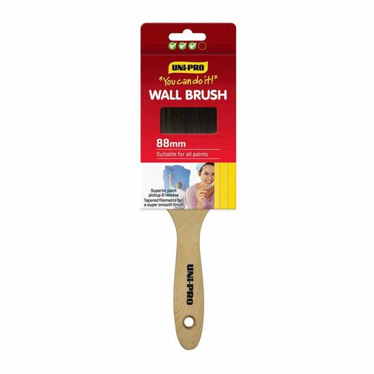 Uni Pro 88mm Synthetic Wall Paint Brush - Smooth Finish - Brown - Auzzistore