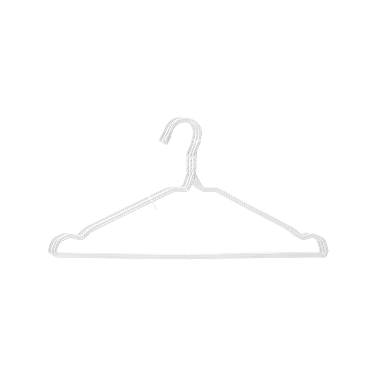 All Set White Coated Wire Clothes Hangers 10 Pack - 205mm x 31mm x 400mm - Slim Design
