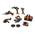 AEG 18V Fusion Brushless 5-Piece Kit - 4.0Ah - Includes Circular Saw, Impact Driver, Hammer Drill, Recip Saw, Grinder