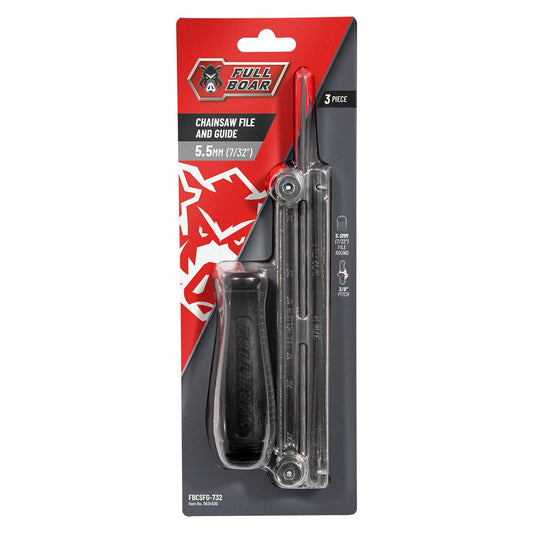 Full Boar Chainsaw File and Guide - 5.5mm (7/32”) - Precision Sharpening Tool - Auzzistore