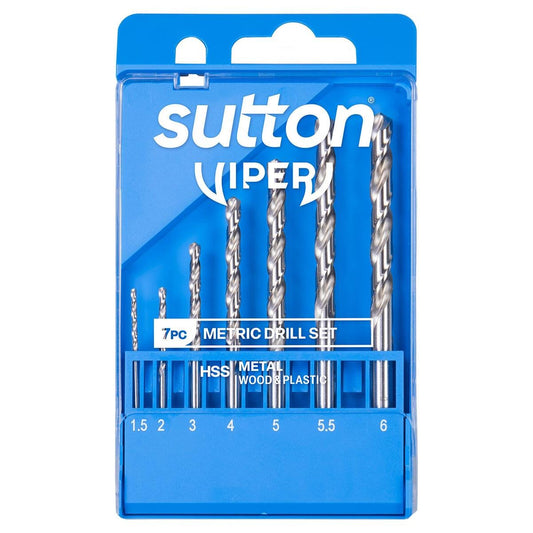 Sutton Tools Viper Metric Drill Bit Refill Set 7 Piece - 1.5mm to 6.0mm - Fast Drilling - Auzzistore