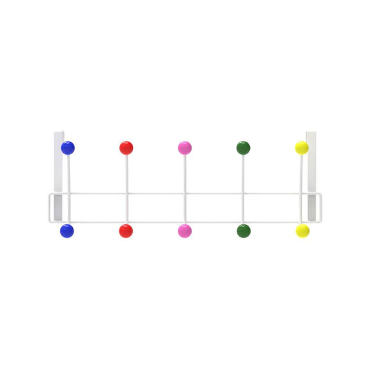 Mode Over Door Hanger - 5 Multicoloured Hooks - Durable - Space Saving