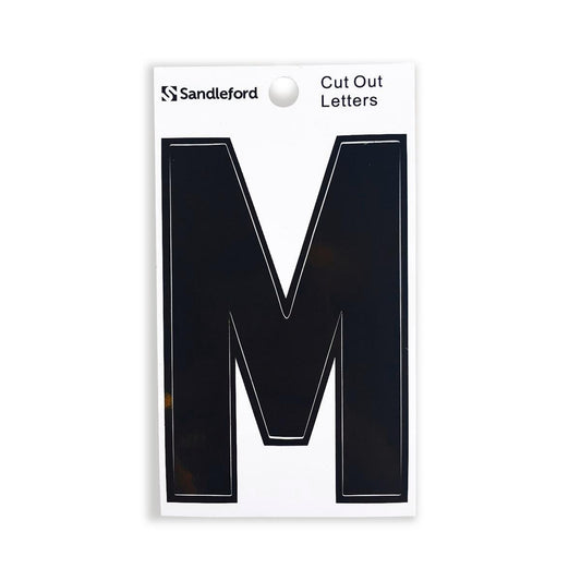 Sandleford 85mm Black Cut Out Self Adhesive House Letter M - Auzzistore
