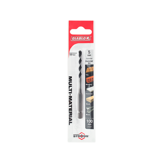 Diablo Multi Material Drill Bit 5 x 50 x 100mm - Carbide Tip - Impact Strong - Auzzistore