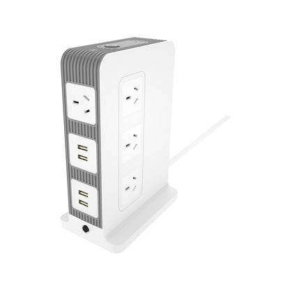 Cordtech 6a Usb 10 Outlet Surge Protected Desktop Tower