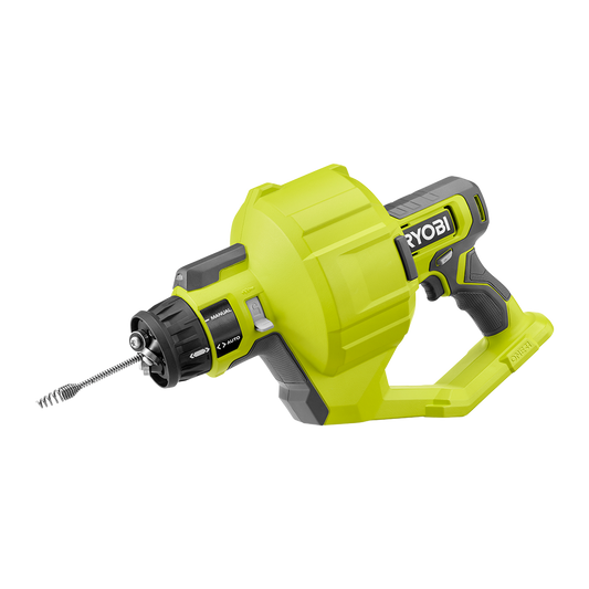 Ryobi 18V One Drain Auger Tool Only - 7.6m Reach - Clears Blockages