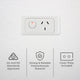 Deta Narrow Power Point - 250V 10A - ABS Polycarbonate - Space Saving