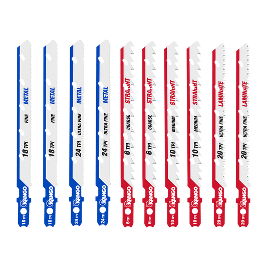 Kango 10 Piece All Purpose Jigsaw Blade Set - 102mm x 13mm x 124mm - Bi-Metal Blades for Timber & Metal Cutting – view 2 - Auzzistore