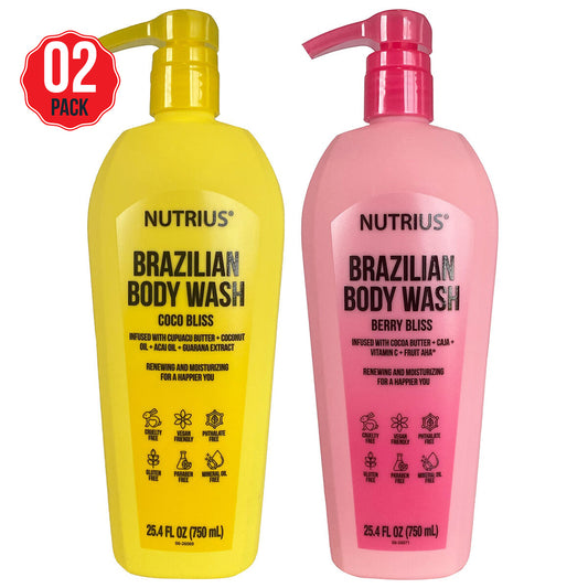 Nutrius Brazilian Body Wash Coco And Berry Bliss 2x750ml - Auzzistore