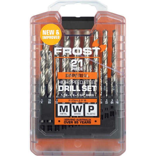 Frost Jobber Drill Set - 21 Piece - HSS - General Purpose - Auzzistore