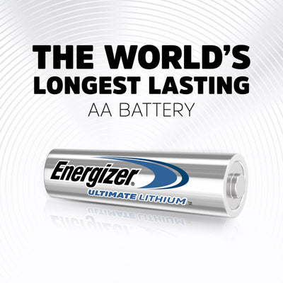 Energizer Ultimate Lithium AA Battery - 4 Pack - Lightweight - Long Lasting
