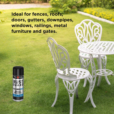 White Knight Rust Guard Black Flat Epoxy Enamel Spray Paint 310g Durable