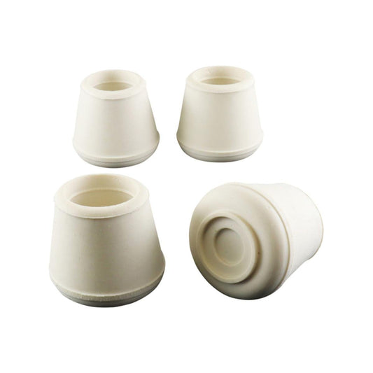 Surface Gard 19mm White Round Rubber Chair Tips 4 Pack - Floor Protectors - Auzzistore